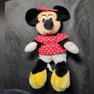 VINTAGE 1980's Walt Disney Original MINNIE MOUSE 10" Plush Stuffed Animal Toy
